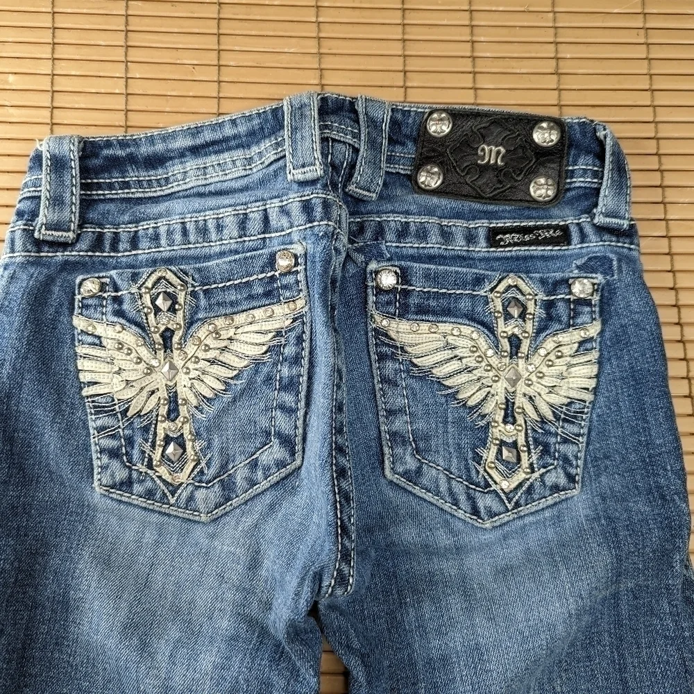 Miss Mee Girls sz 12.  Bermuda jeans shorts . Winged Eagle.  tk5117m6. Mm8pm